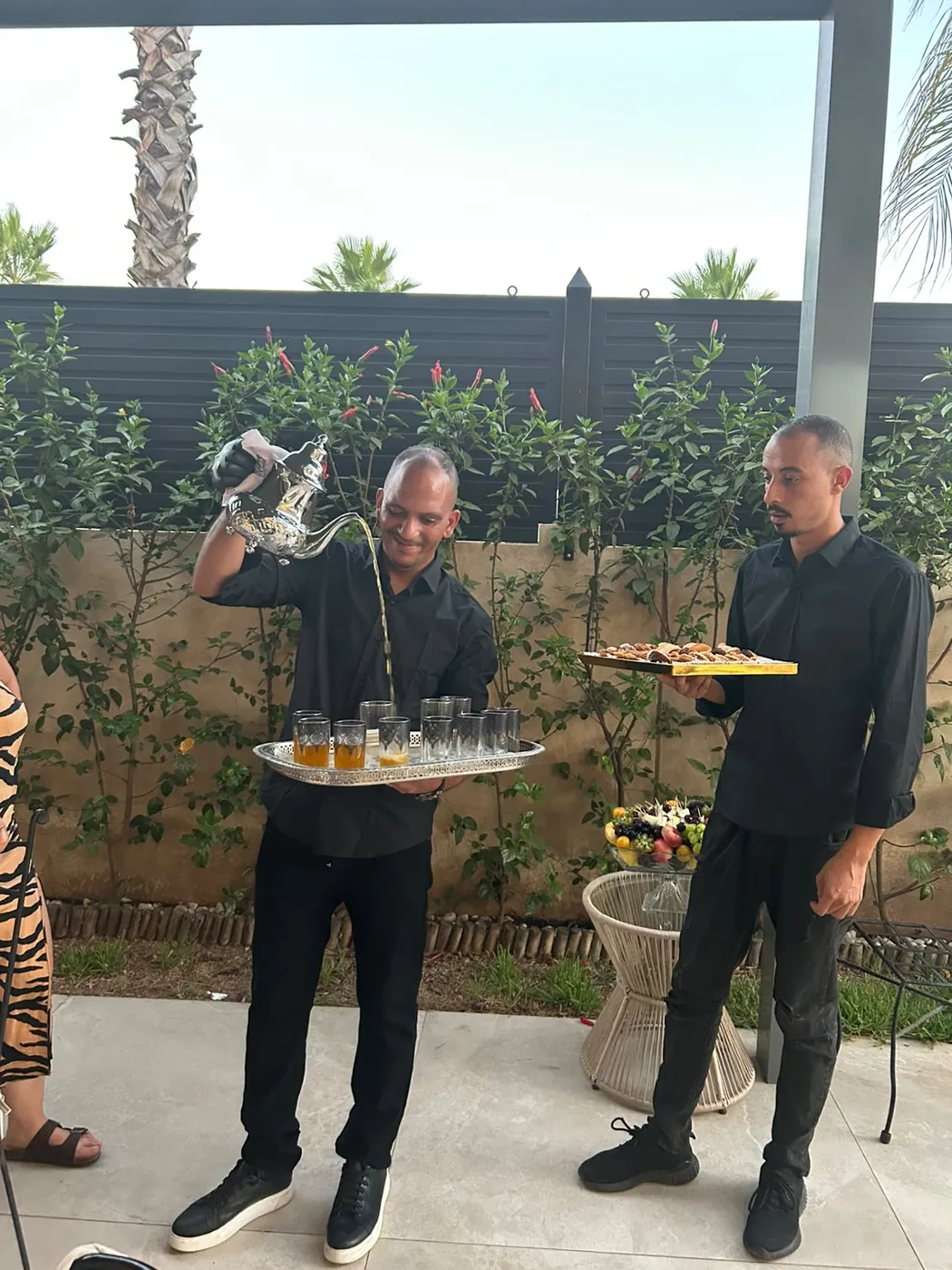 Mint tea and Moroccan pastries served by the La Table Marrakech team
