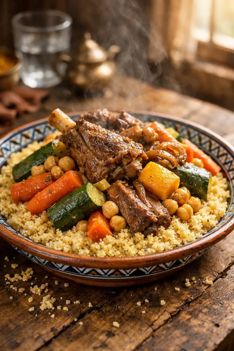 Moroccan lamb couscous with seven vegetables