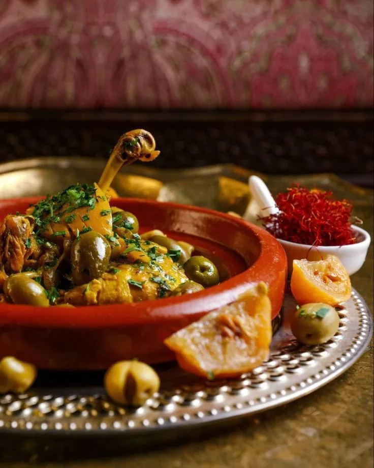 Chicken tagine with preserved lemons and olives, a Marrakech classic